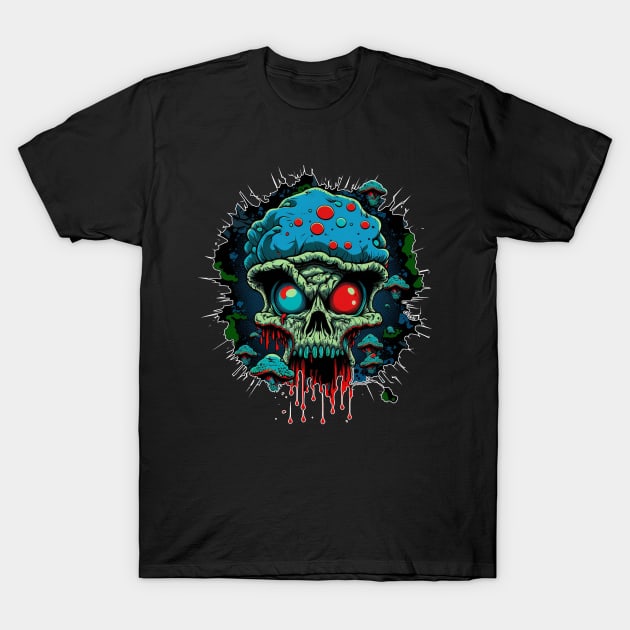 Mushroom brain dead zombie T-Shirt by Virtual Visionary